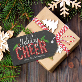 Etiqueta Para Presente Marquee Cheer Holiday Gift Tag