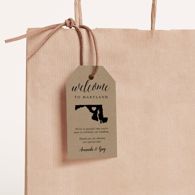 Etiqueta Para Presente Maryland Wedding Welcome (Criador carregado)