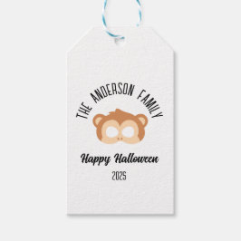 Etiqueta Para Presente Mascarada de máscara de macaco do Halloween