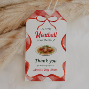 Etiqueta Para Presente Massa de Meatball Vermelha Xadrez Italiano Chá de