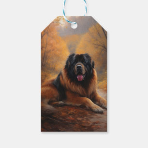 Etiqueta Para Presente Mastiff Tibetano no outono deixa cair inspiração