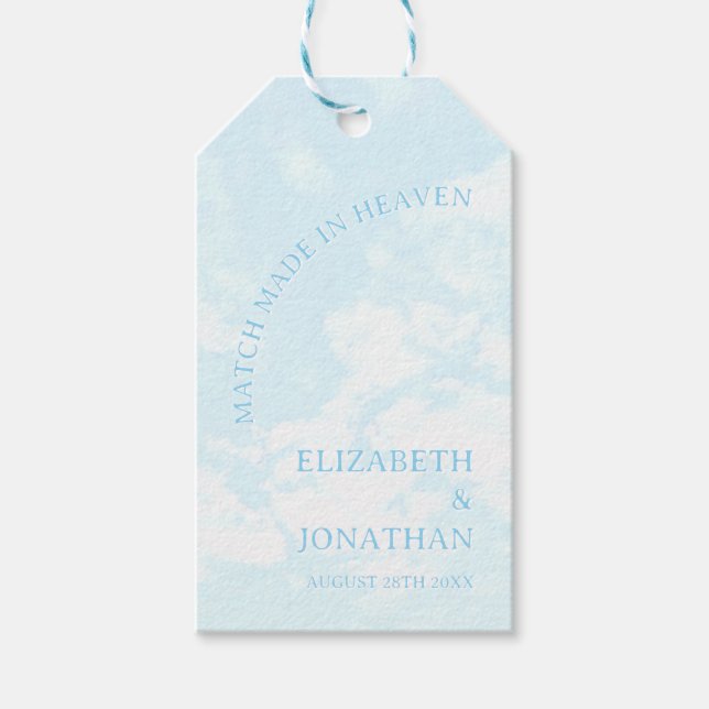 Etiqueta Para Presente Match Made In Heaven Wedding (Frente)