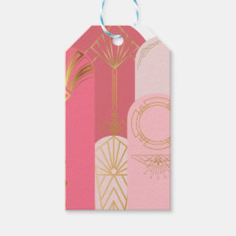 Etiqueta Para Presente Matizes cor-de-rosa com marcador de presentes dour