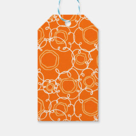 Etiqueta Para Presente Matriz Floral Abstrata (Laranja) Arte Refinada