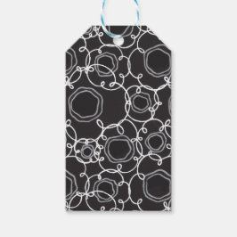 Etiqueta Para Presente Matriz Floral Abstrata (Preto) Arte Refinada