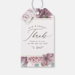 Etiqueta Para Presente Mauve Flowers Elegante Obrigado