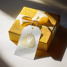 Etiqueta Para Presente Meditação de Instrutor Yoga Pose Bodhi Leaf Citaçõ