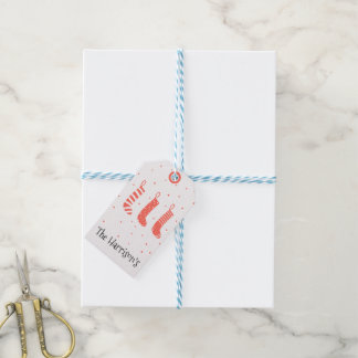Etiqueta Para Presente Meias de natal alegres, uma bela e adorável marca