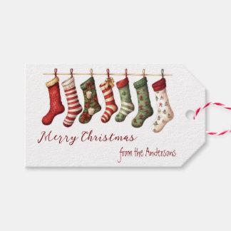 Etiqueta Para Presente Meias de Natal Personalizadas