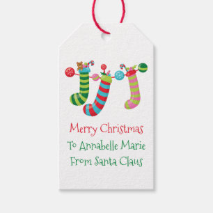 Etiqueta Para Presente Meias de Natal Personalizadas Festa de Fim de Ano