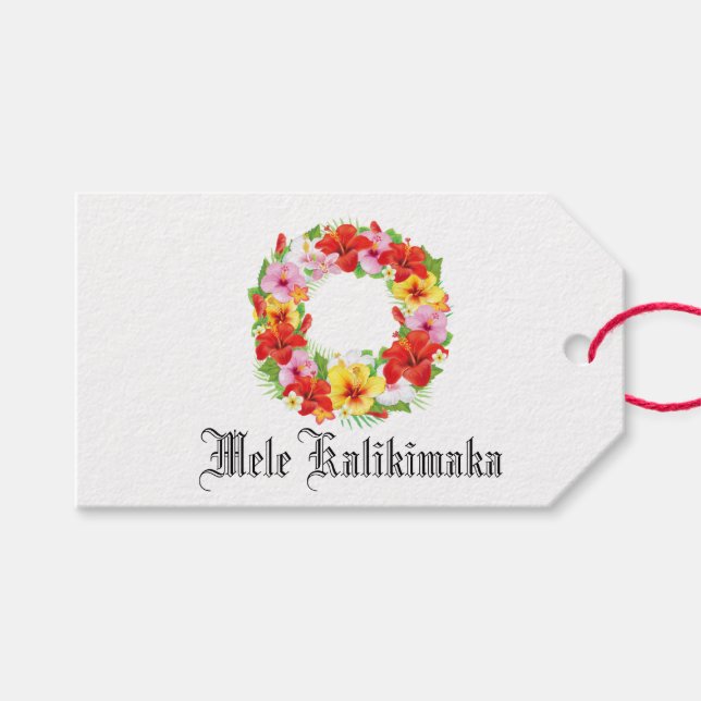 Etiqueta Para Presente Mele Kalikimaka (Frente (horizontal))