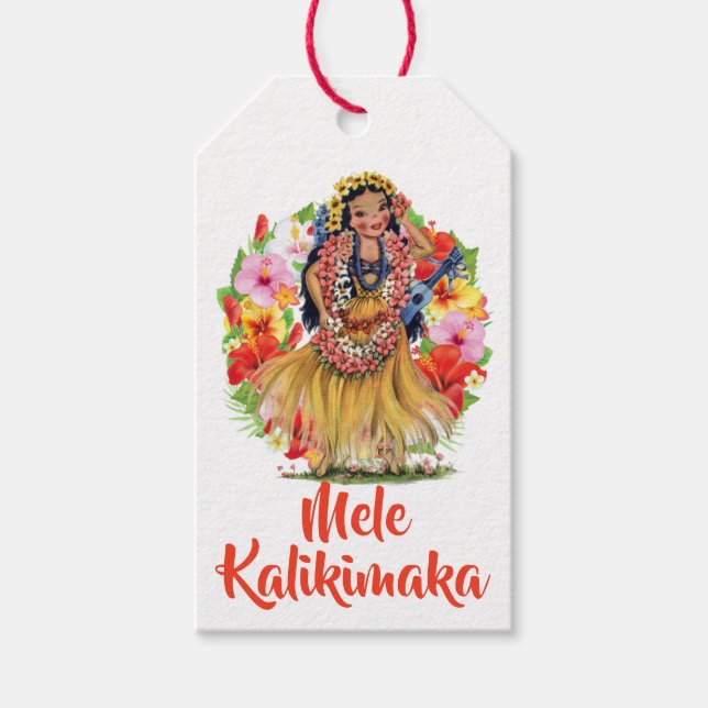 Etiqueta Para Presente Mele Kalikimaka (Frente)