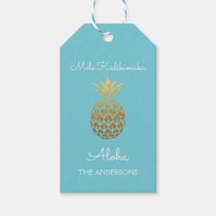 Etiqueta Para Presente Mele Kalikimaka - Aloha Natal do abacaxi