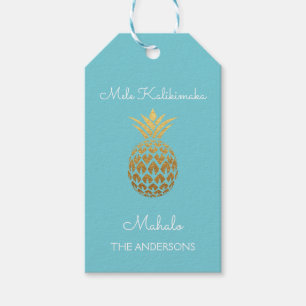 Etiqueta Para Presente Mele Kalikimaka - Natal do abacaxi de Mahalo
