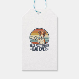Etiqueta Para Presente Melhor Camisa de Pai de Fox Terrier de Todos os Te