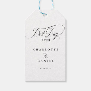 Etiqueta Para Presente MELHOR DIA DE TODOS! Elegante, Casamento Branco