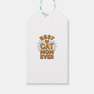 Etiqueta Para Presente Melhor Mãe de Gato de Todos os Tempos Design de Gr