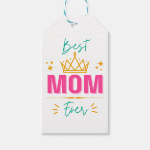 Etiqueta Para Presente Melhor Mãe de sempre com Coroa - Presente Real par
