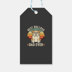 Etiqueta Para Presente Melhor Pai Bulldog de Todos os Tempos Vetor Retro