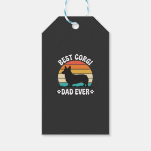 Etiqueta Para Presente Melhor Pai Corgi de Sempre Cachorro Retro