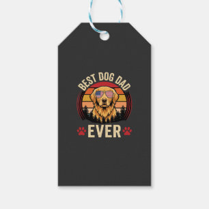 Etiqueta Para Presente Melhor Pai de Cachorro de Todos os Tempos Retro Go