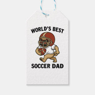 Etiqueta Para Presente Melhor Pai de Futebol do Mundo - Jogador Pug