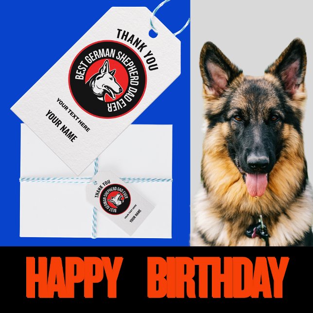 Etiqueta Para Presente Melhor Pai de German shepherd (Criador carregado)