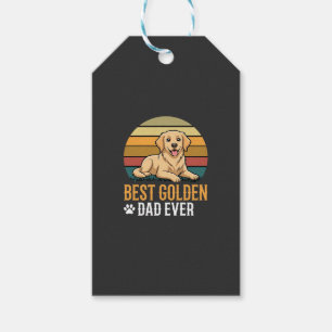 Etiqueta Para Presente Melhor Pai do Golden Retriever de Sempre Retro Cac