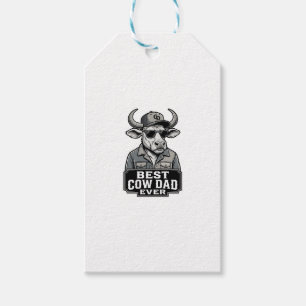 Etiqueta Para Presente Melhor Pai Vaca de Todos os Tempos Design de Gravu