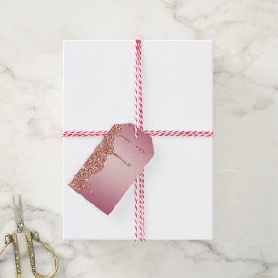 Etiqueta Para Presente Melting Girly Pink Sparkles