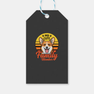 Etiqueta Para Presente Membro da Família Corgi Fofinho Amante de Cachorro