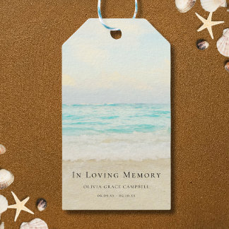Etiqueta Para Presente Memorial ou Homenagem Funeral do Oceano de Praia