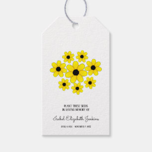 Etiqueta Para Presente Memorial Seeds Amarelo Daisy Funeral Keepsasaoky
