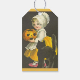 Etiqueta Para Presente Menina Abóbora Gato Vintage Halloween Dags