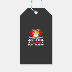 Etiqueta Para Presente Menina Ama Treinamento de Cães Corgi