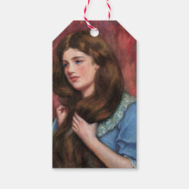Etiqueta Para Presente Menina com Cabelo Marrom bonito