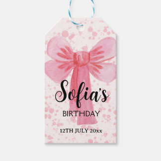 Etiqueta Para Presente Menina com Laço Rosa