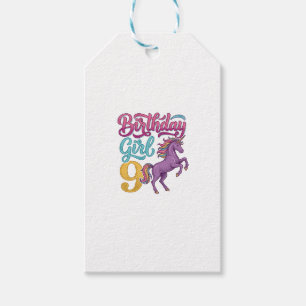 Etiqueta Para Presente Menina de Aniversário Unicórnio 9 Design de Gravur