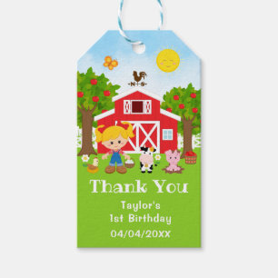 Etiqueta Para Presente Menina de Cabelo Loiro de Aniversário Vermelho da 