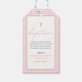 Etiqueta Para Presente Menina de Ginga Rosa - Batismo – Obrigada por Vir