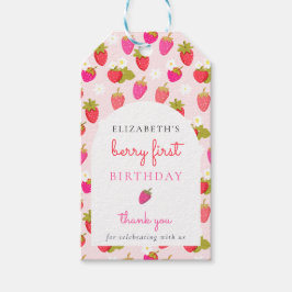Etiqueta Para Presente Menina Doce Morango Festa de Um Ano Berry