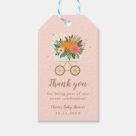 Etiqueta Para Presente Menina Pequena Abóbora Chuvinha de Bebê Obrigado
