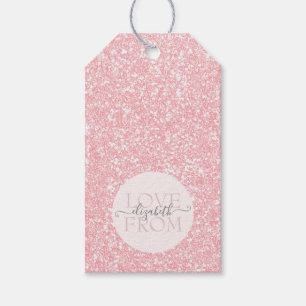 Etiqueta Para Presente Menina Rosa Brilhante Elegante - Nome "Mi"