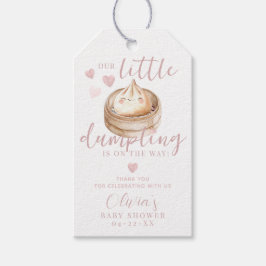 Etiqueta Para Presente Menina Rosa Pequena Dumpling Chuveiro de Bebê Obri