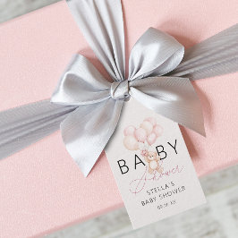 Etiqueta Para Presente Menina Urso de Pelúcia Balões Chá de Bebê