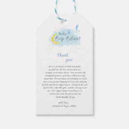 Etiqueta Para Presente Menino Bebê Bliss com Estrela Dourada no Céu Entre