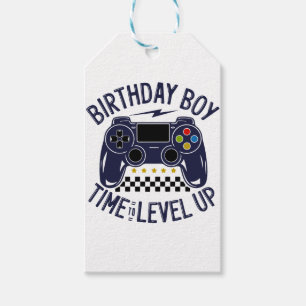 Etiqueta Para Presente Menino de Aniversário Hora de Subir de Nível