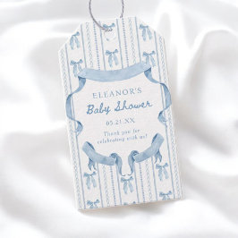 Etiqueta Para Presente Menino de Laço Azul Baby Shower Agradecimento