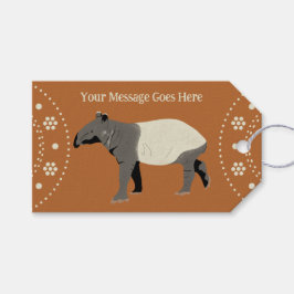 Etiqueta Para Presente Mensagem Personalizada Tapir Malaio ou Asiático