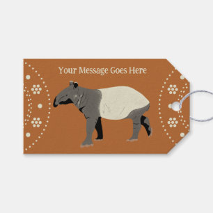 Etiqueta Para Presente Mensagem Personalizada Tapir Malaio ou Asiático